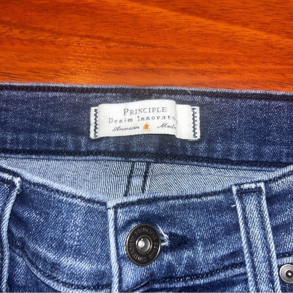 Principle Denim Innovators Womens Flare Jeans Indigo Blue Size 27 Made in USA - Picture 5 of 8